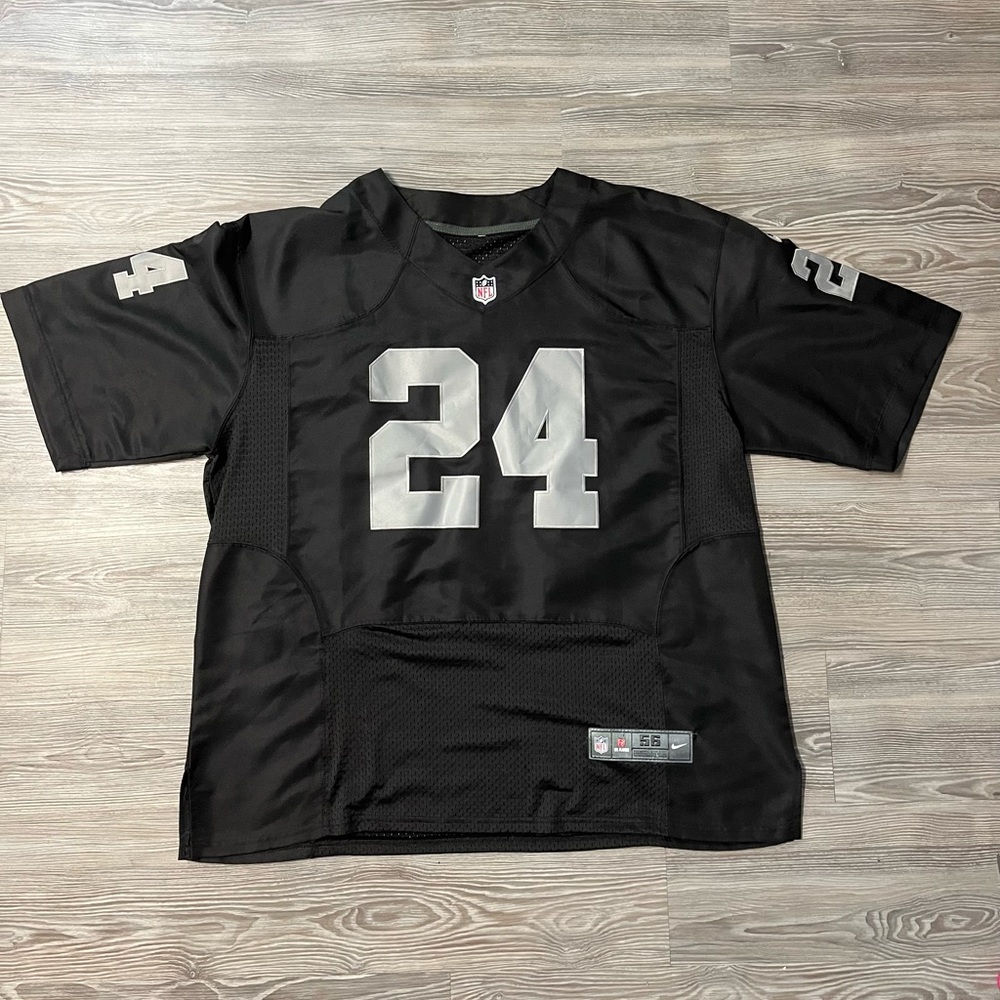 NFL Black Men's #24 Football Jersey with Marshawn Lynch